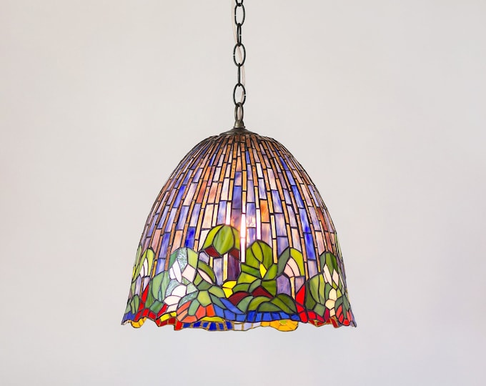 Stained Glass Lamp Shade Flowering Lotus Lamp Shade Tiffany Style Stained Glass Stain Pendant Desk Shade Art