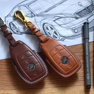 Llavero Mercedes Benz E200L E300L C260L C180 GLC A200 GLS W177 W213 W222 Clase E, funda de cuero para llavero de coche, regalo para conductor de Mercedes