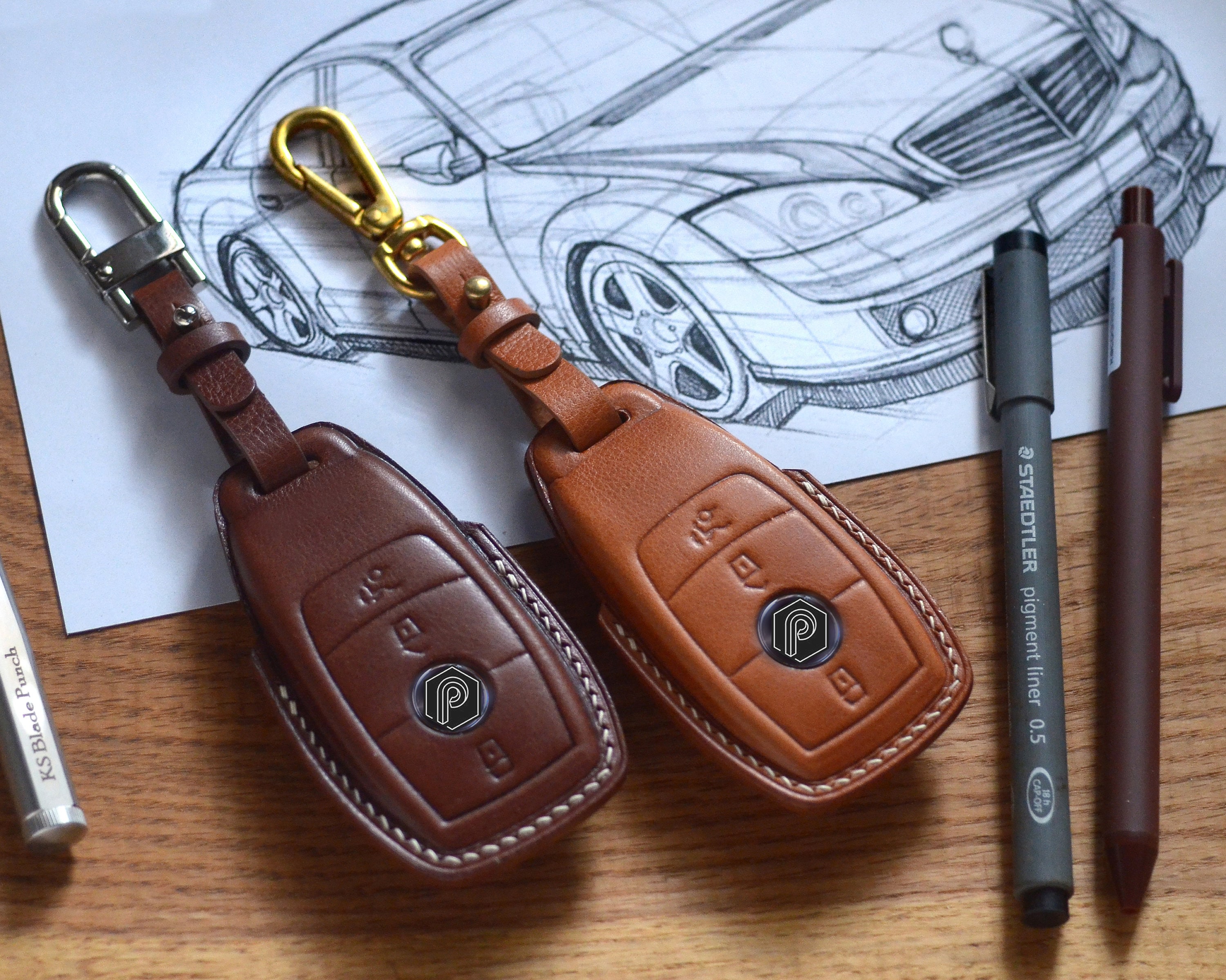 Leather Pink Tassel Keychain  Mercedes-Benz Lifestyle Collection