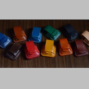 Leather lighter case, Zippo leather cover. Gifts for men, Presents for smokers