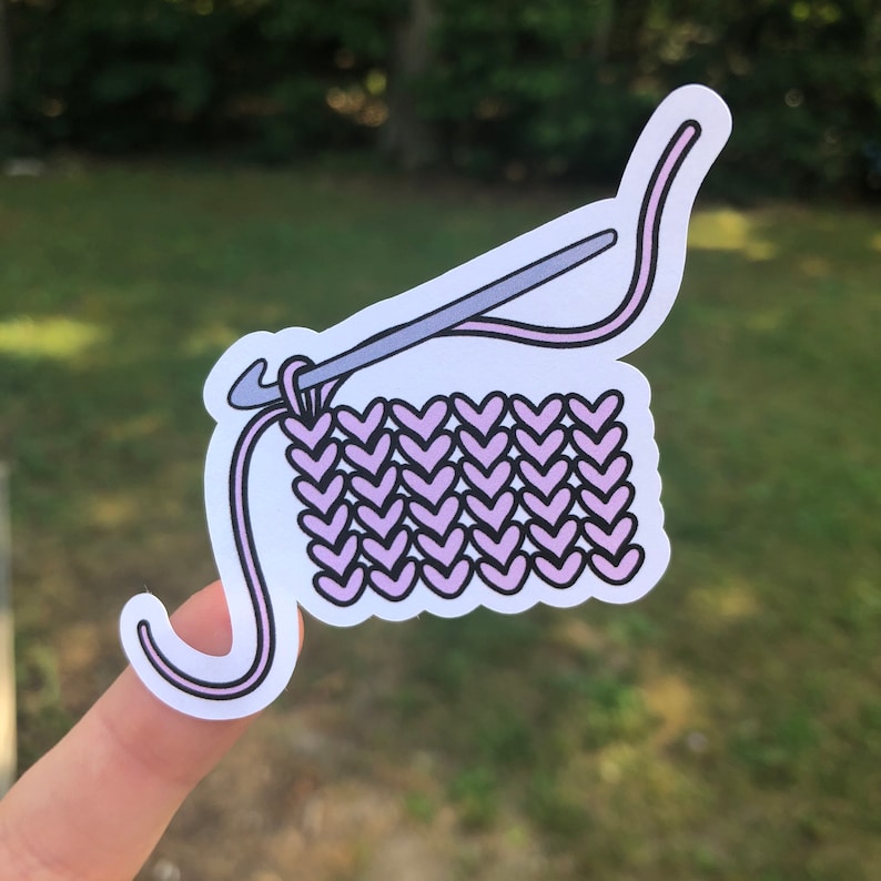 Crochet Hook & Yarn Waterproof Sticker-Hydro FlaskWater image 0