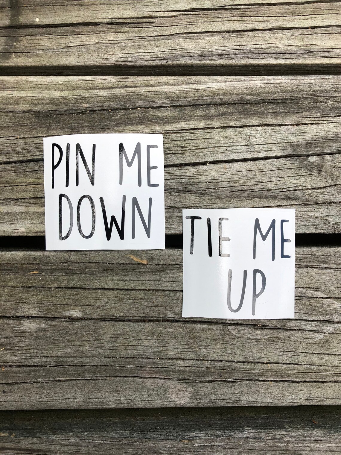 Pin Me Down/ Tie Me Up Funny Bathroom Canister Decal Labels Etsy