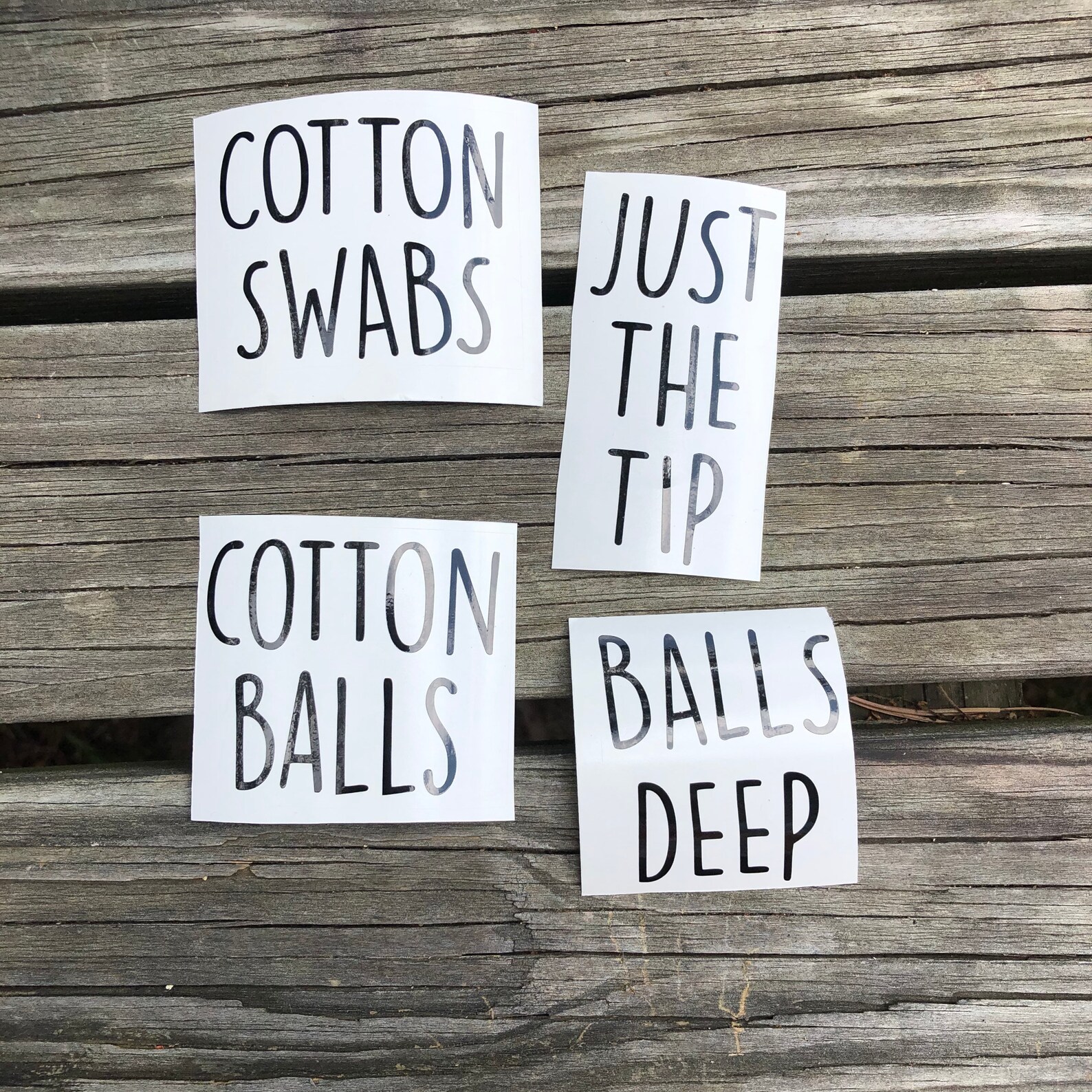 Funny Bathroom Canister Decal Labels For Cotton Swab Holders Etsy