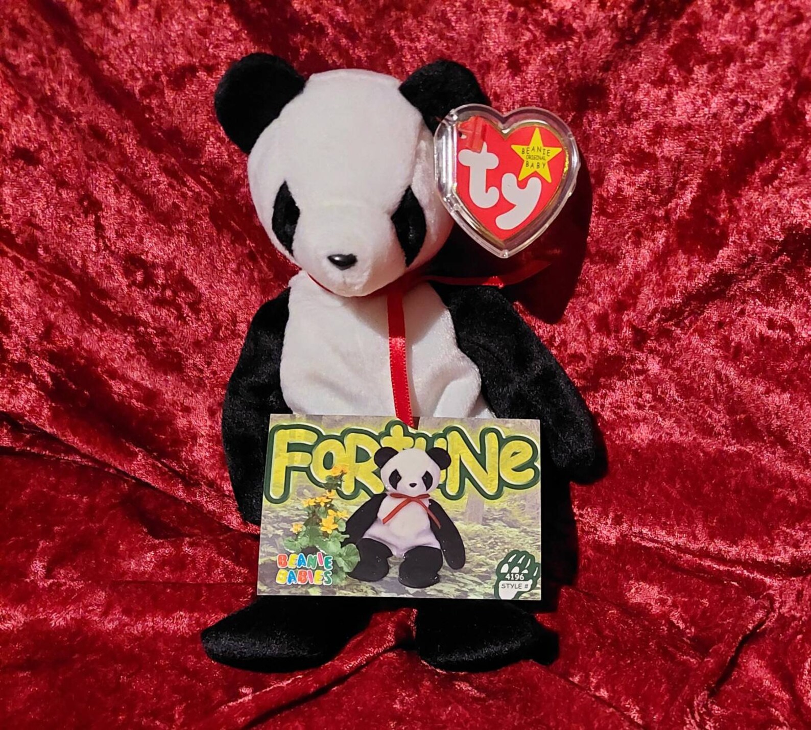 Rare Original TY Beanie Baby 1997 Fortune the Panda Bear Etsy