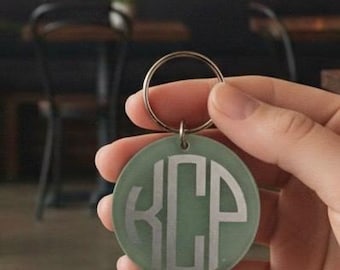 Custom Monogram Frosted Acrylic Keychain