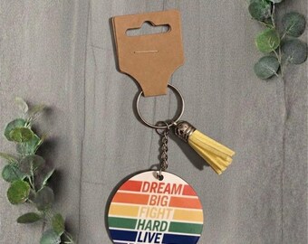 PRIDE words keychain