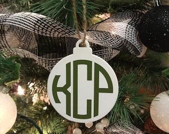 Monogram Wooden Christmas Ornament