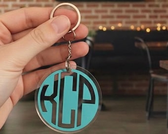 Custom Monogram Acrylic Keychain