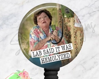 Aangepaste button badge reel - Lab zei dat het hemolyzed was