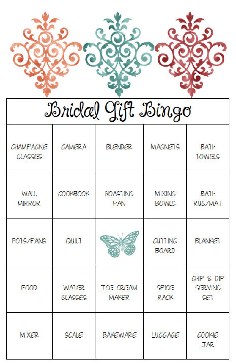 Bridal Bingo Bridal Shower Bingo Prefilled Bingo Cards Etsy