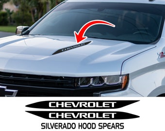 Chevy Silverado 2019 2020 2021 Hood Spear Vinyl Decal Sticker - Chevrolet Sticker | Badges Decal Truck Sticker Silverado Hood Sticker Decal