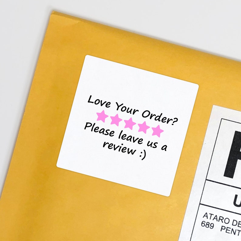 Review Stickers Package Stickers Etsy Review Purchase Etsy