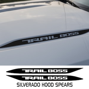 Chevy Silverado 2019 2020 2021 Hood Spear Vinyl Decal Sticker - TRAIL BOSS Sticker | Badges Decal Truck Sticker Silverado Hood Sticker Decal
