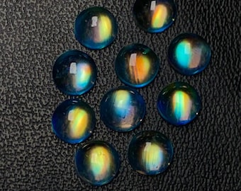 Multi Flash Fire Eye Clean Rainbow Moonstone, Unbelievable Awesome Top Grade High Quality Amazing Moonstone Lot, Size - 5mm, Making jewelry.