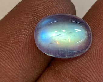 8A Quality...!!Natural Blue Moonstone Cabochon, oval Shape Moonstone Stunning Blue Flashy Fire Gemstone For Sell, 9x12mm Height 5 MM 4.40 Ct