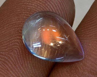 8A+ High Quality Fabulous Rainbow Moonstone Unbelievable Amazing multi Fire Pear Shape Rare collection 8.50x12mm height-5.5 MM 3.15 Ct.