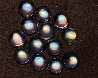 Top 8A+ Quality Natural Rainbow Moonstone cabochon Round 5mm flat back gemstone, Multi Fire Rainbow Moonstone, Calibrated Wholesale Lot,