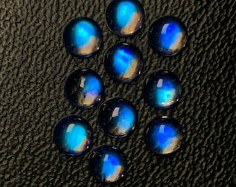 100% Natural Eye Clean Rainbow Moonstone Lot, High Quality gemstone Amazing Blue Flash Fire Size - 3mm - 10 pcs, Use For Jewelry Making.