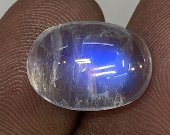 8A Top Quality New Rainbow moonstone Blue Flashy Hand Polished Cabochon Loose semi precious Rainbow moonstone For Jewelry, Size 10x14MM 9 Ct