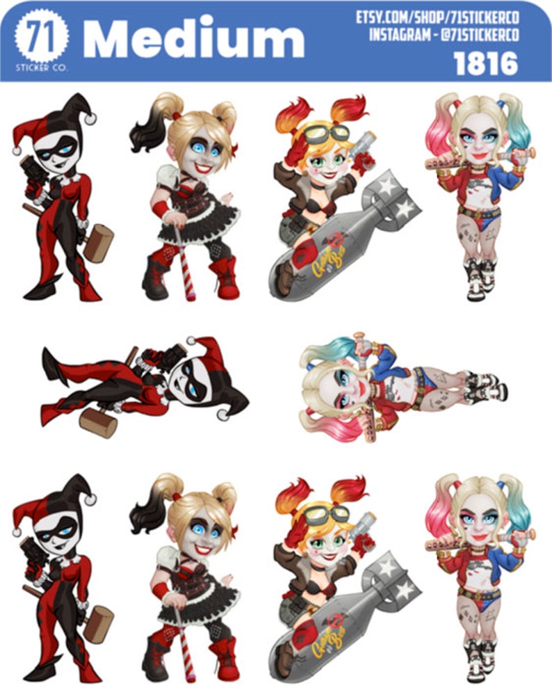HARLEY QUINN Series 1 Full Set Stickers Etsy