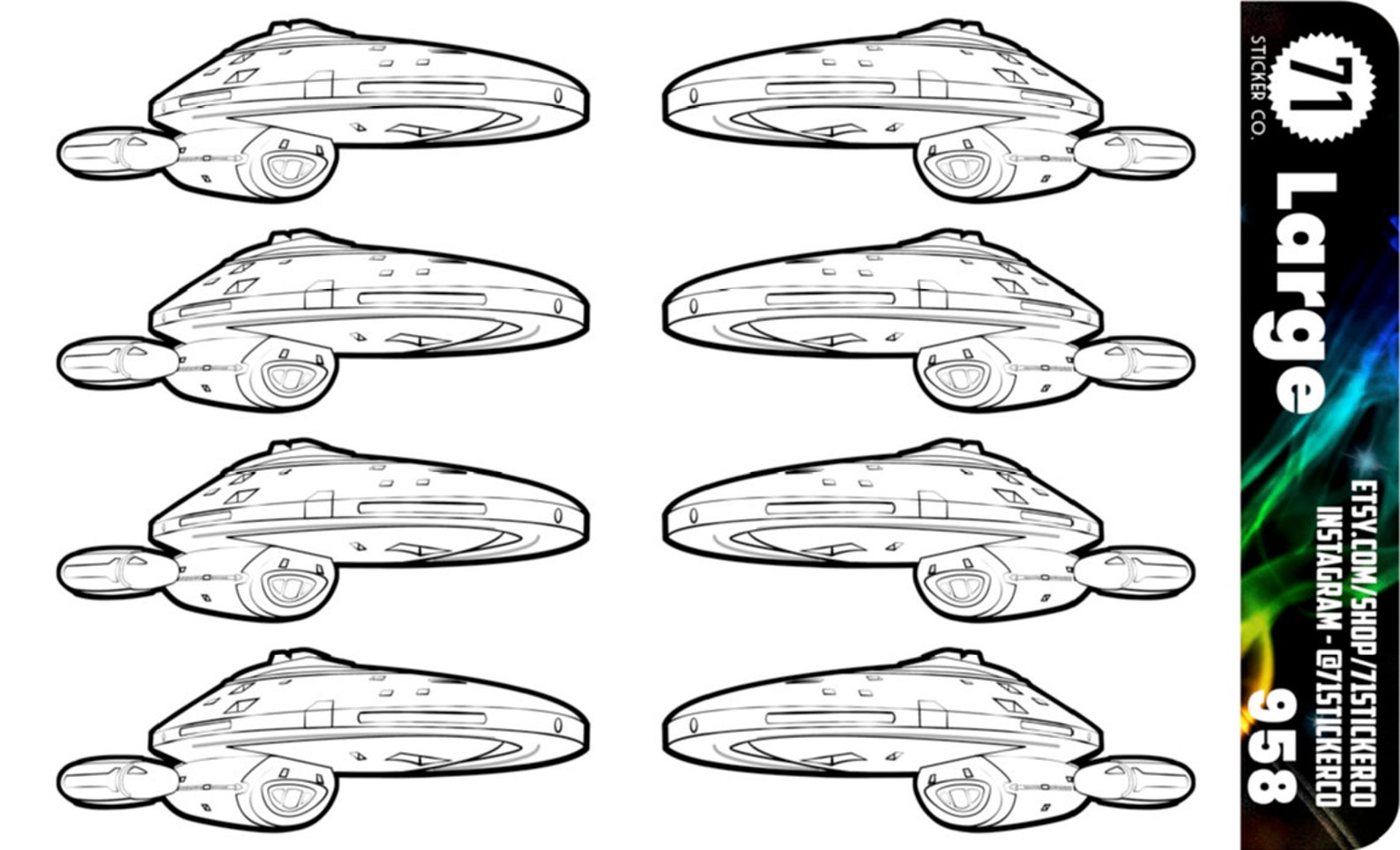 USS VOYAGER 74656 Adult Coloring Stickers | Etsy