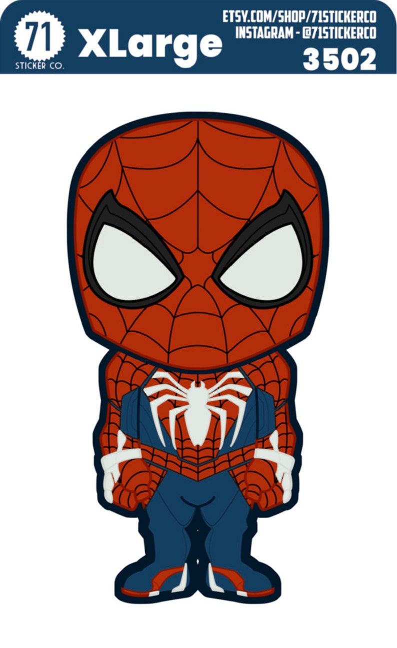 SPIDER-MAN PS4 Kawaii Large Stickers | Etsy