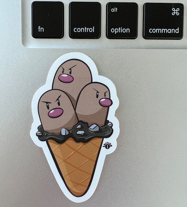 Diglet Candy Dugtrio Ice Cream Cone Sticker | 1st Edition Water Resistant Vinyl ...