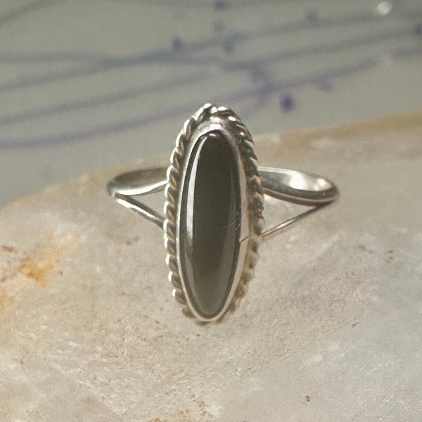 Black onyx ring size 5.75 southwest sterling silver women girls