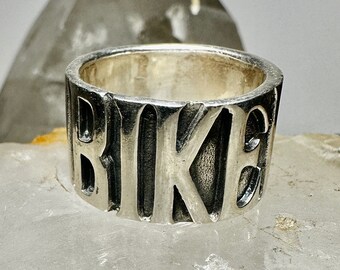 Biker Ring Biker Wort Band Größe 14,75 Sterling Silber Männer