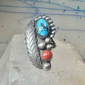 Turquoise ring size 6 Navajo sterling silver women