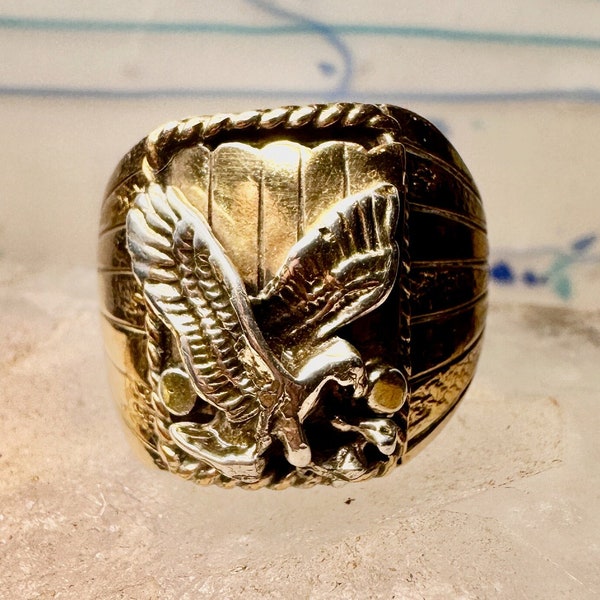 Eagle ring size 11 Navajo S Ray sterling silver women men