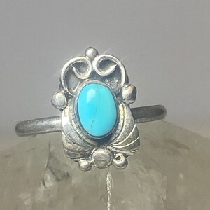 Turquoise ring size 2.75 southwest pinky floral leaves blossom baby children women girls  i