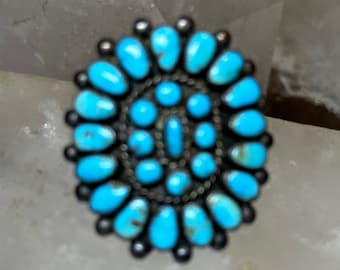 Turquoise ring size 7.50 Zuni sterling silver women