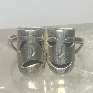 Tragic comic ring  size 5.75 sterling silver  tragedy comedy theatrical band theater women girls