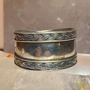 Cigar band thumb ring southwest sterling silver women men size 11.25