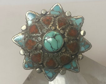 Vintage Sterling Silver Bouquet Of Flowers Statement Ring Vintage Sterling Silver Bouquet Of Flowers Statement Ring
