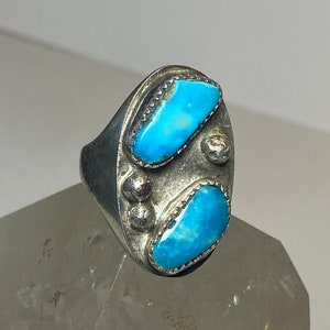 Turquoise ring southwest sterling silver leaves women men