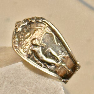 Sagittarius Spoon ring Centaur Archer Nov birthday astrology band size 7.50 sterling
