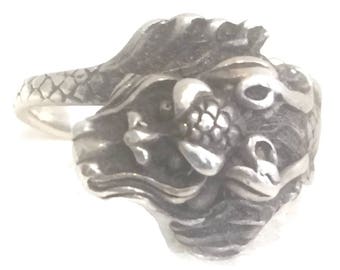 Dragon Ring size 8 sterling silver Vintage Sterling Silver Band