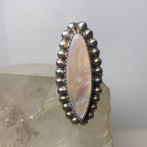 Mother of Pearl ring size 6 southwest Navajo  sterling silver women girls