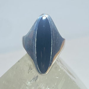 Long onyx ring southwest sterling silver women girls size 6.75