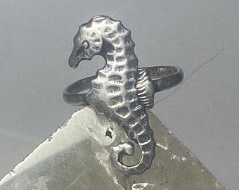 seahorse ring Size 2.75 long sterling silver women girls 