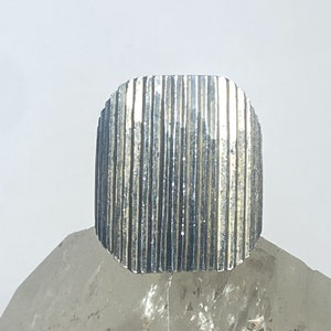 Fluted ring cigar band knuckle long southwestern sterling silver women girls size 8.75