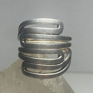 Knuckle ring cigar band sterling silver women
