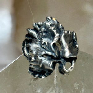 Flower ring floral band size 5.75 sterling silver women
