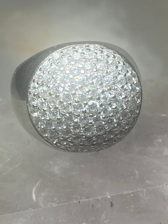 Dome cocktail ring sparkly sterling silver women … - image 3