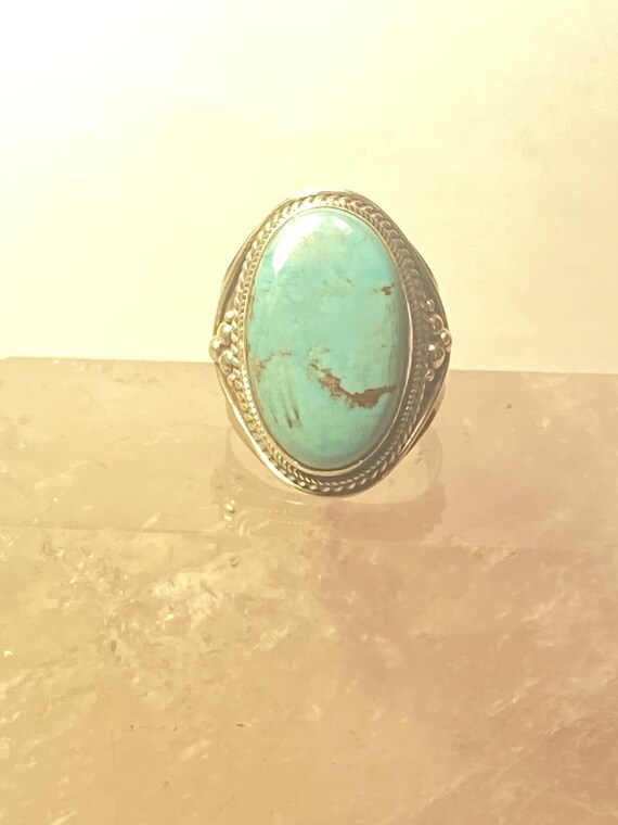 Turquoise ring large sterling silver bulky women … - image 6
