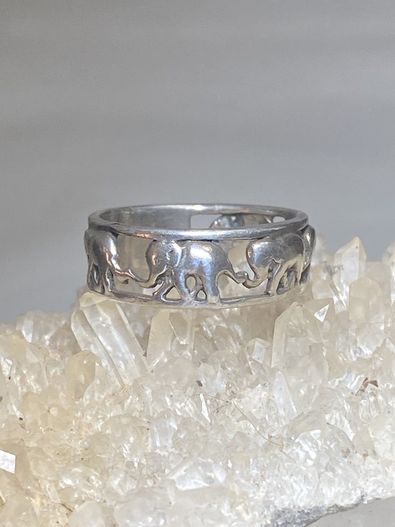 Elephant ring elephants parade band sterling silv… - image 10