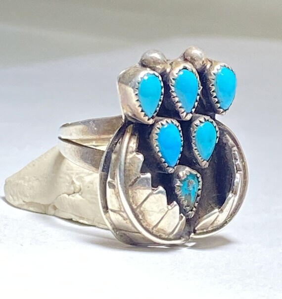 Turquoise ring Navajo southwest Sterling Silver w… - image 3