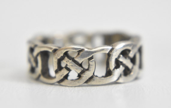 Celtic ring Irish knots woven thumb band sterling… - image 3